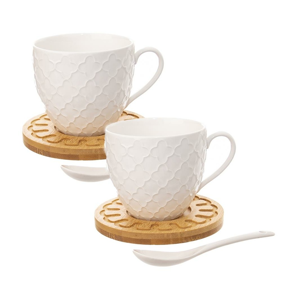 Orion Sada porcelánovej šálky s podšálkou a lyžičkou WHITELINE