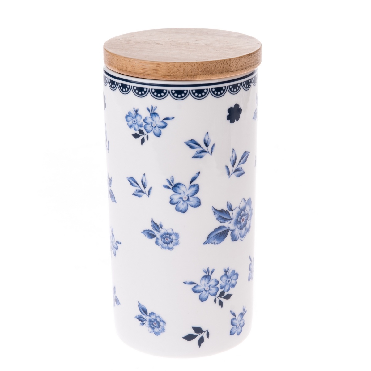 Porcelánová dóza s bambusovým viečkom Floral