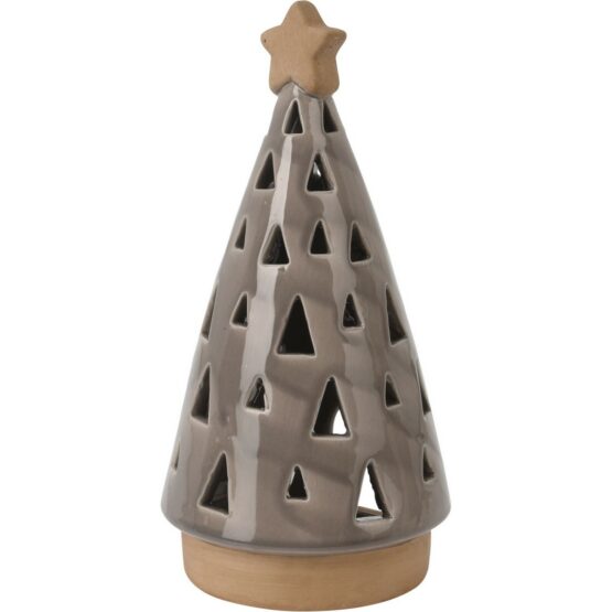 Porcelánový svietnik na čajovú sviečku Christmas tree hnedá