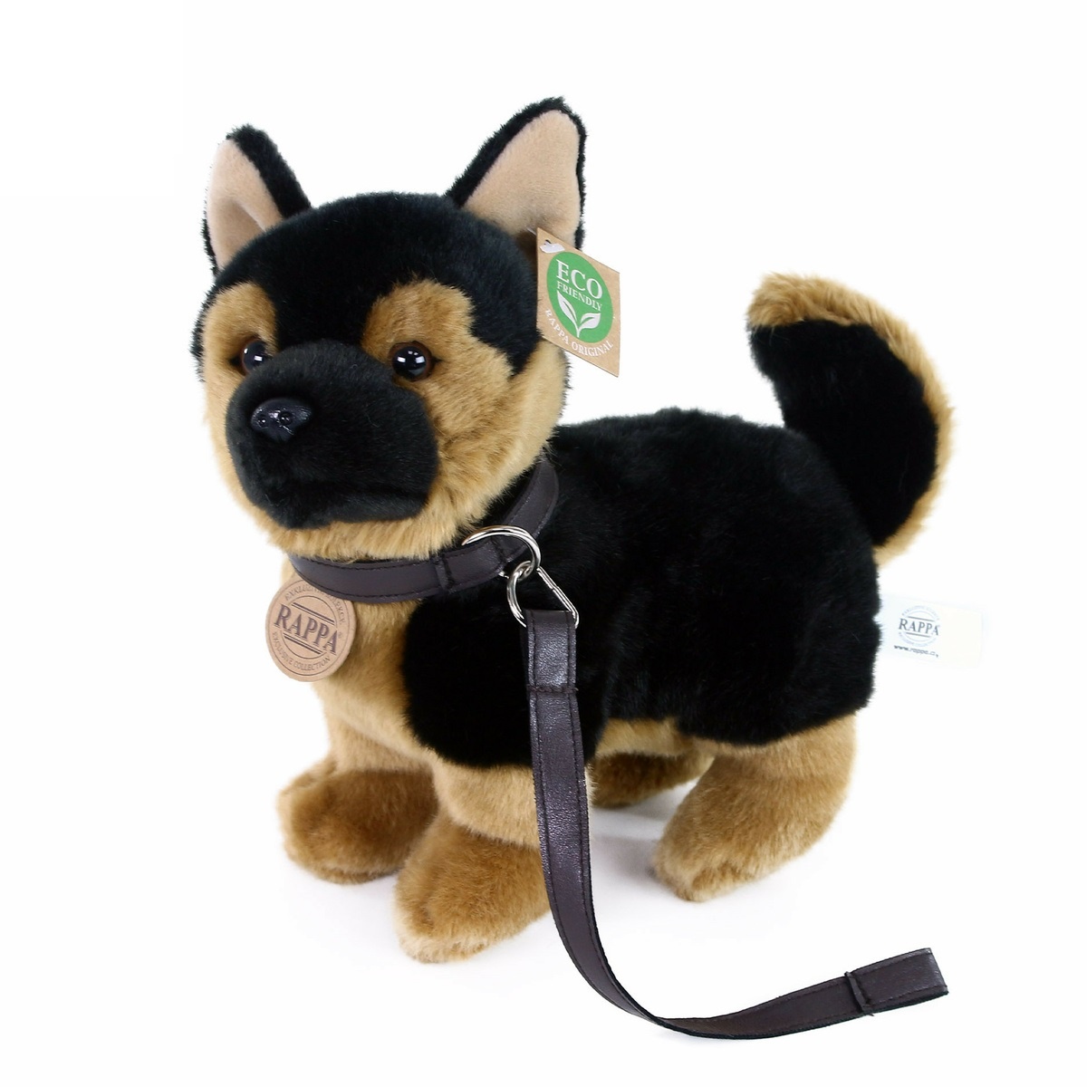 Eco Friendly pes německý ovčák s vodítkem stojící 23 cm