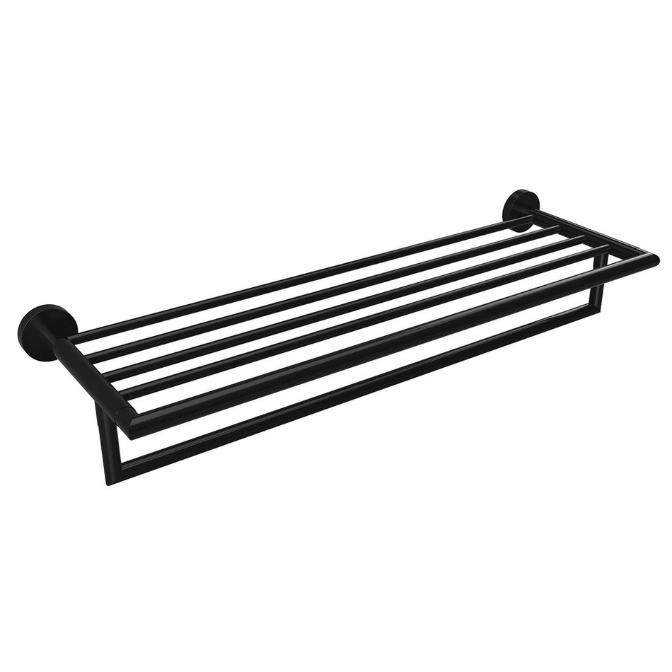 SAPHO XB404 X-Round black polička na uteráky s hrazdou 55 x 265 x 11 cm