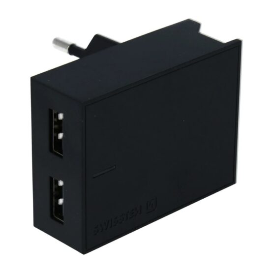 SWISSTEN Adaptér 230V/3A  2xUSB + USB-C kábel 1