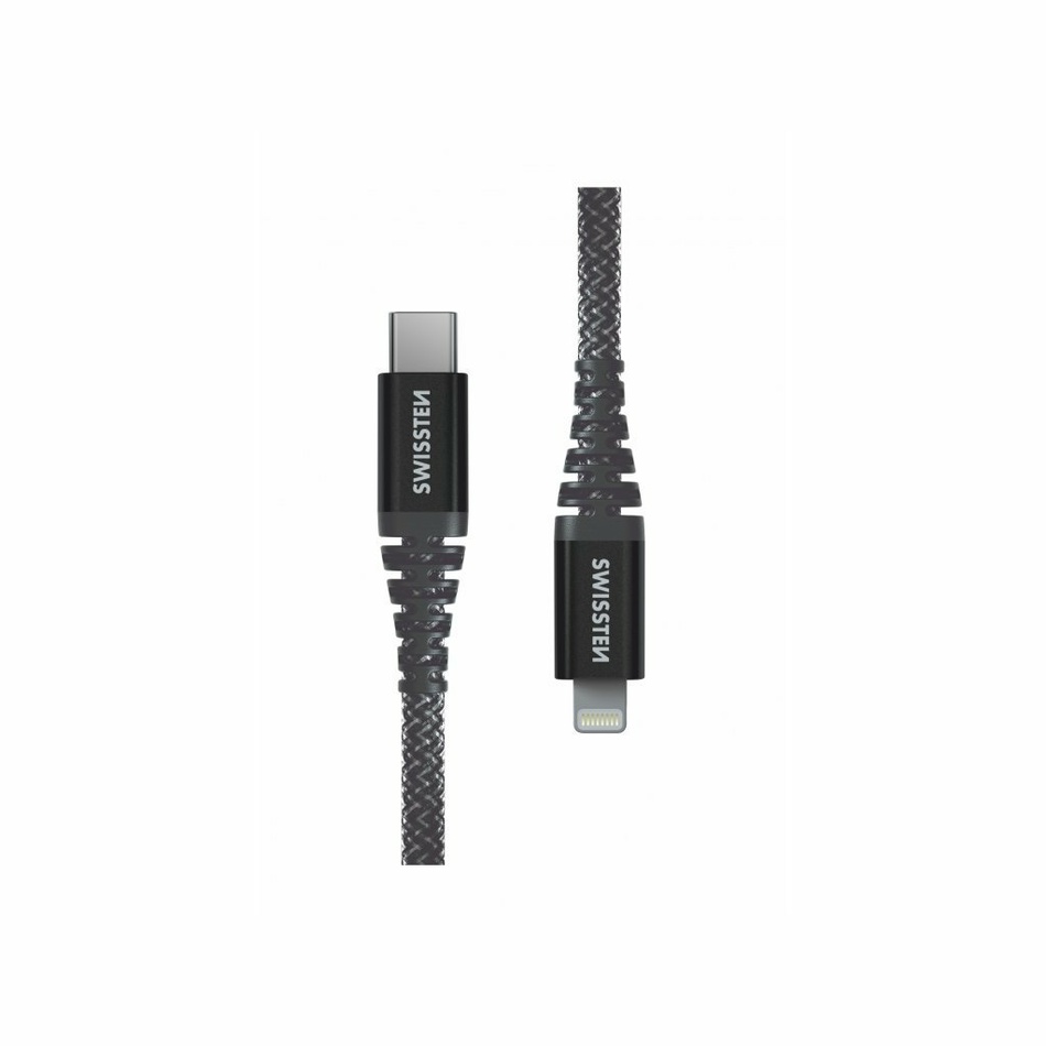 SWISSTEN Nabíjací kábel kevlarový USB-C Lightning