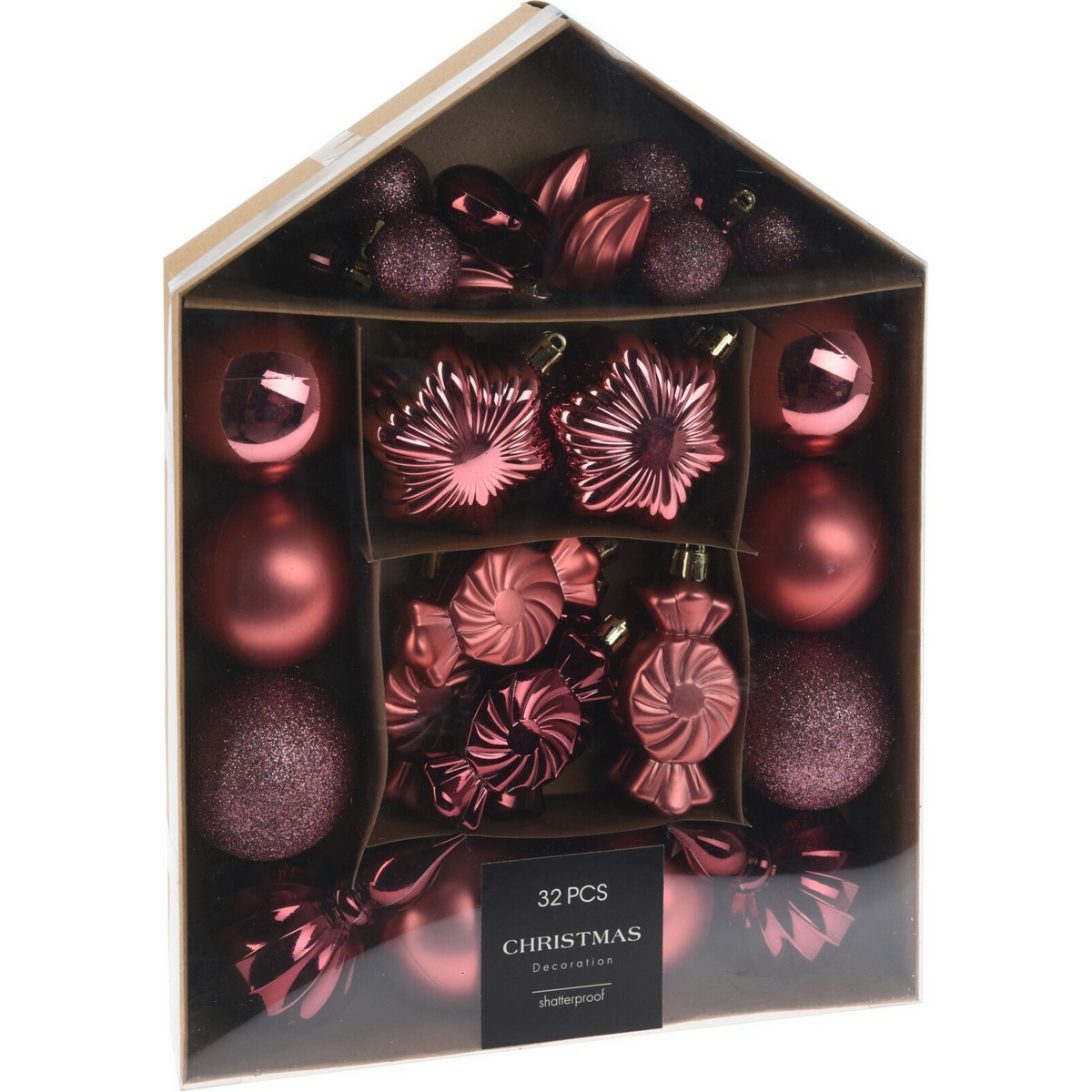 Sada vianočných ozdôb Festive vínová