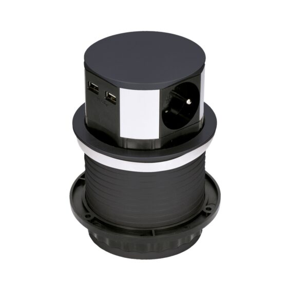 Solight Výsuvný predlžovací blok s 3 zásuvkami a 2x USB