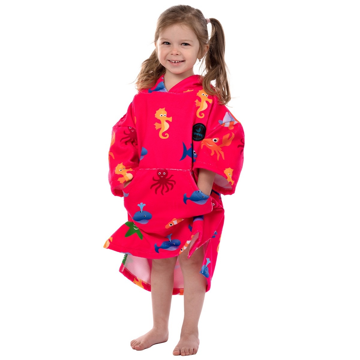Towee Detské surf pončo Fishee pink