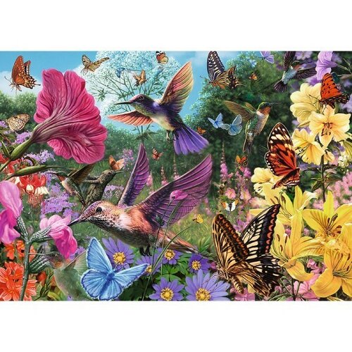 Trefl Puzzle Premium Plus Čajový čas: Záhrada kolibríkov
