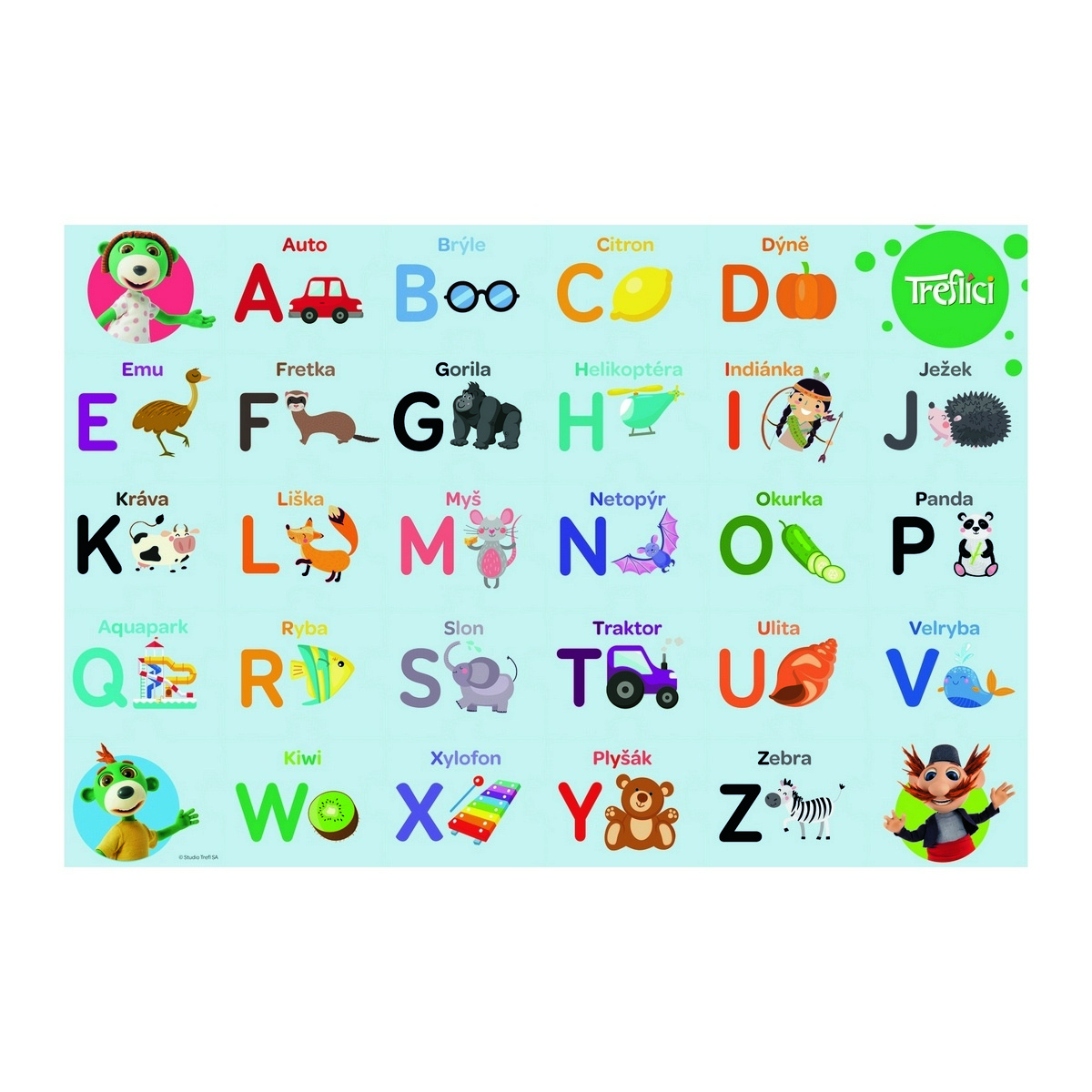 TREFL Puzzle Treflíci poznávají abecedu 30 dílků