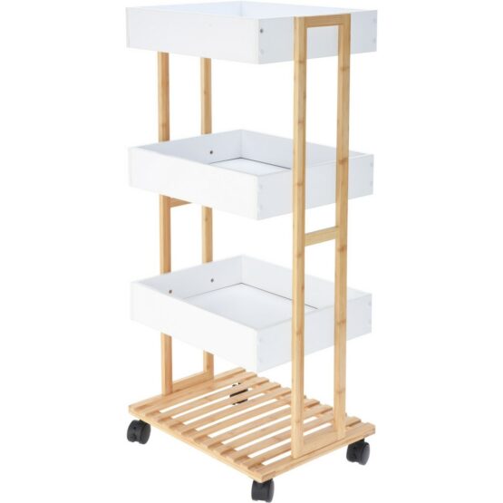 Úložný regál na kolieskach Bamboo