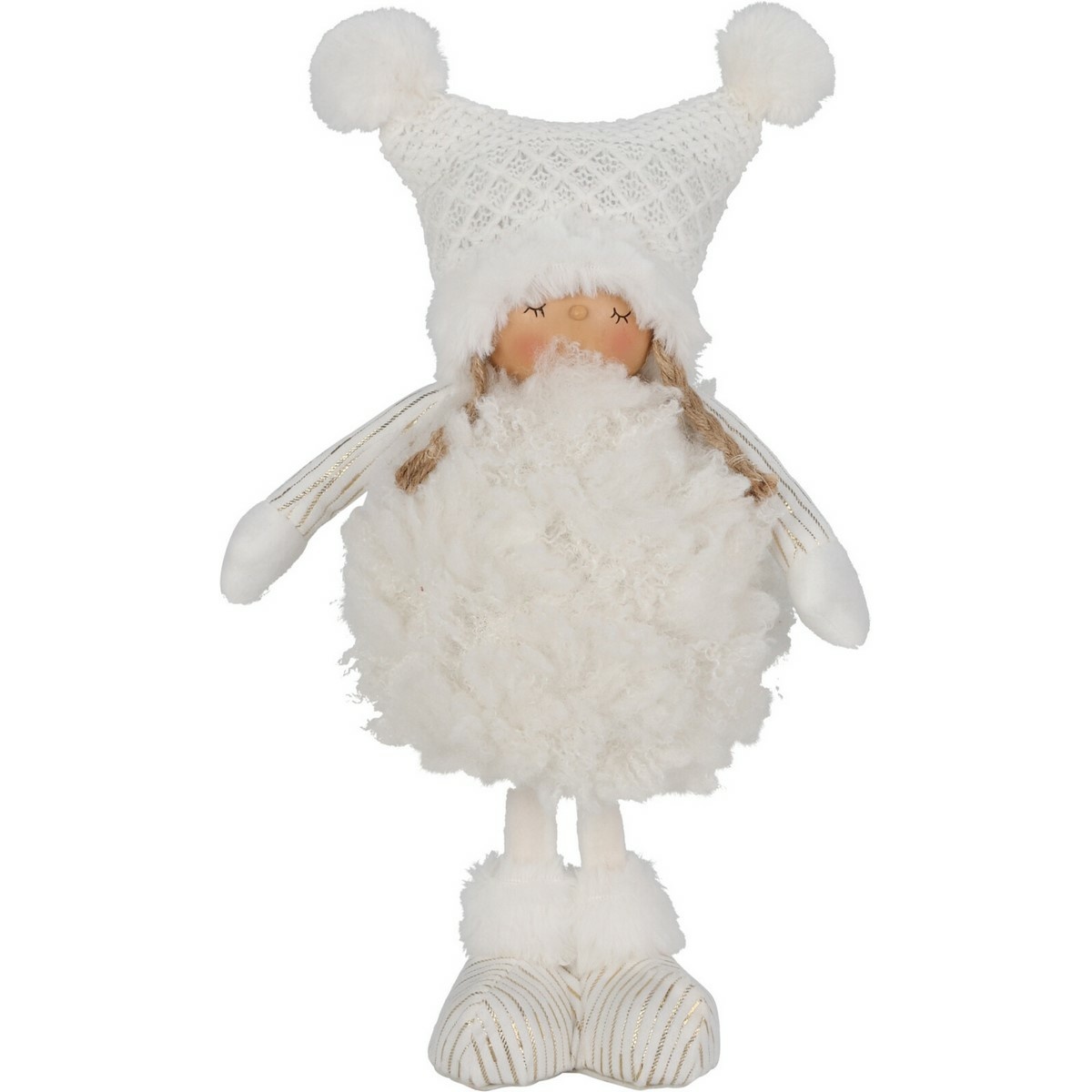 Vianočná dekorácia Fluffy girl biela