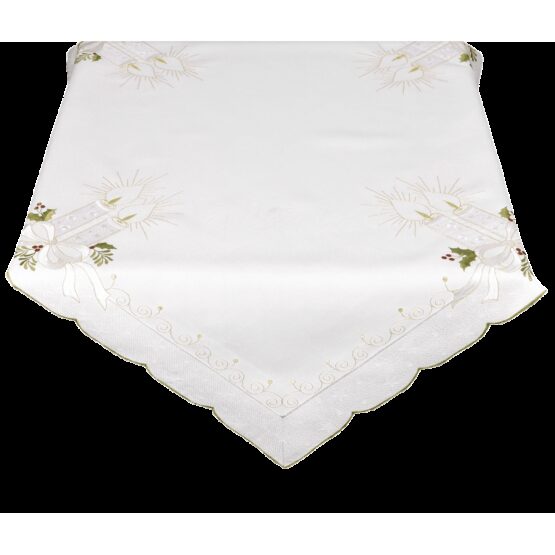 Forbyt Vianočný obrus Sviečky CY292104-2 85X85 biela