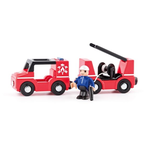 Woody Autíčko Hasiči s panáčikom k vláčikodráhe