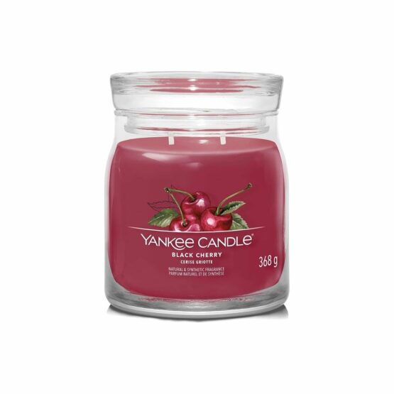 Yankee Candle vonná sviečka Signature v skle stredná Black Cherry