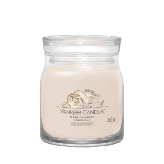 Yankee Candle vonná sviečka Signature v skle stredná Warm Cashmere