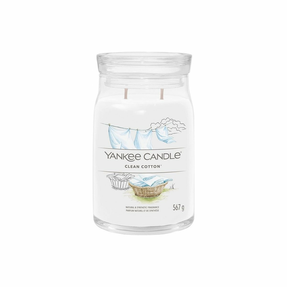 Yankee Candle vonná sviečka Signature v skle veľká Clean Cotton