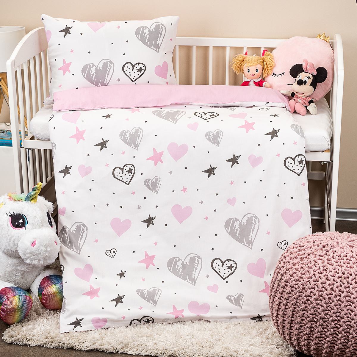 4Home Detské bavlnené obliečky do postieľky Little heart