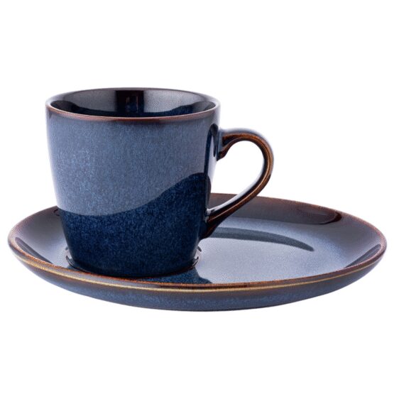 Altom Keramická šálka s podšálkou Reactive Navy Blue 310 ml