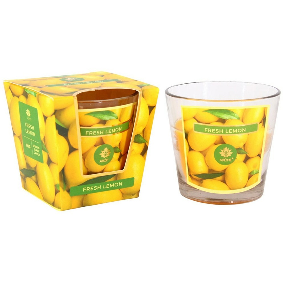 Arome Vonná sviečka v skle Fresh Lemon