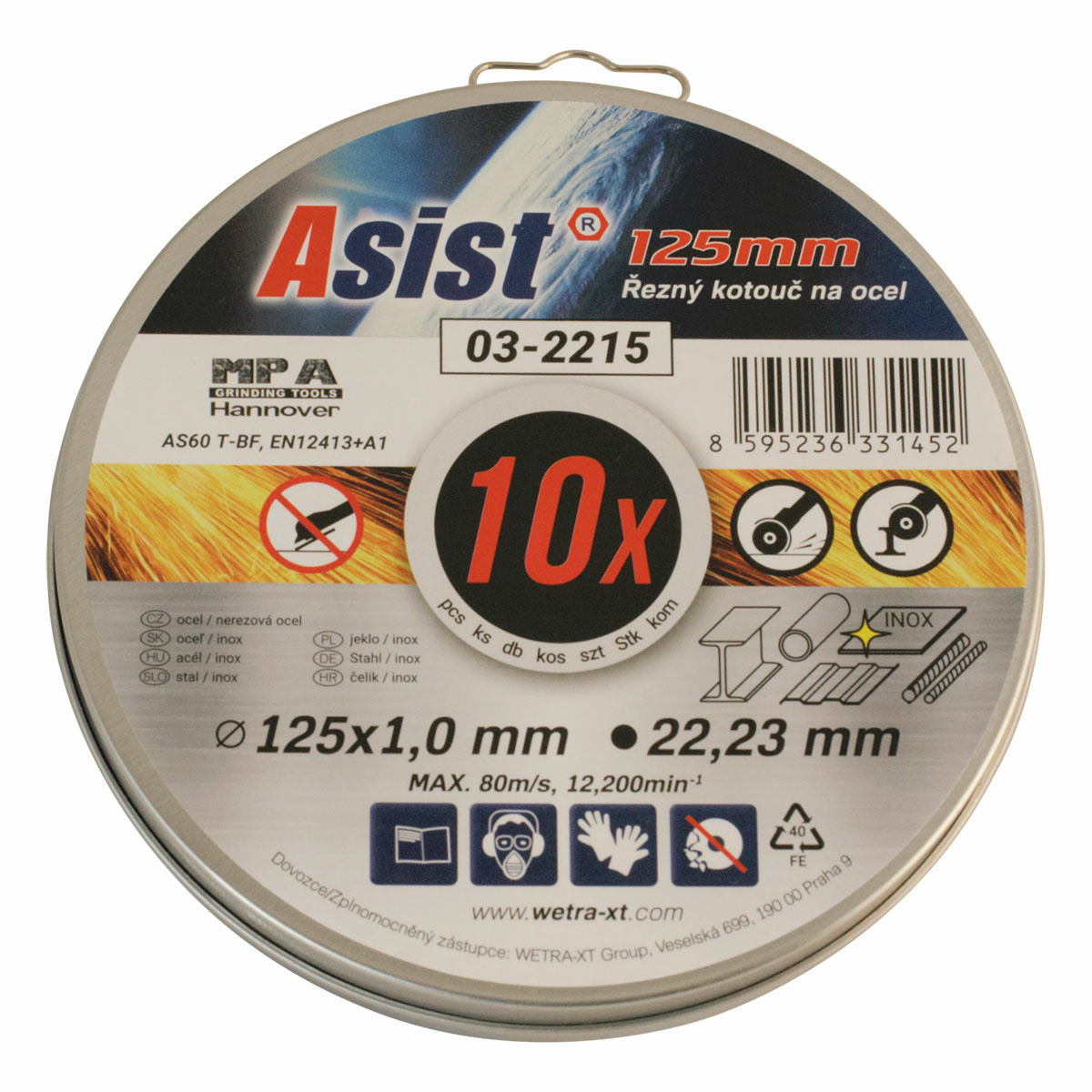 Asist 03-2215 sada rezných kotúčov oceľ/INOX