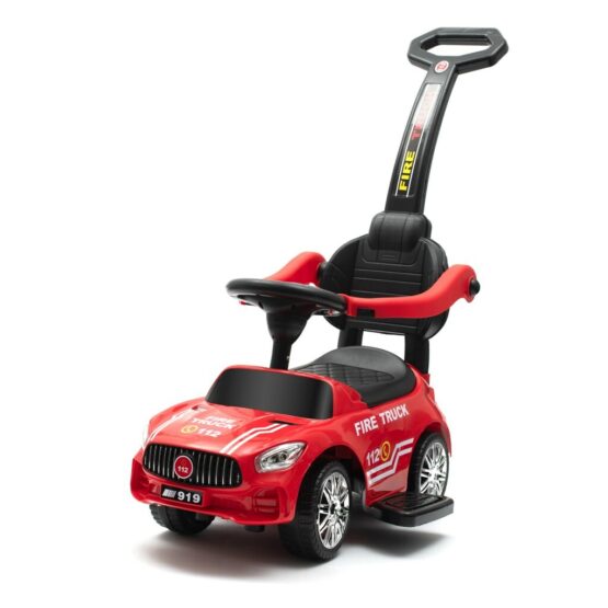 Baby Mix Detské odrážadlo so zvukom a vodiacoutyčou Hasiči