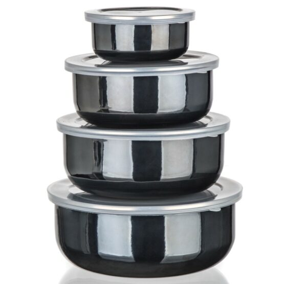 Banquet Súprava smaltovaných misiek METALLIC Black