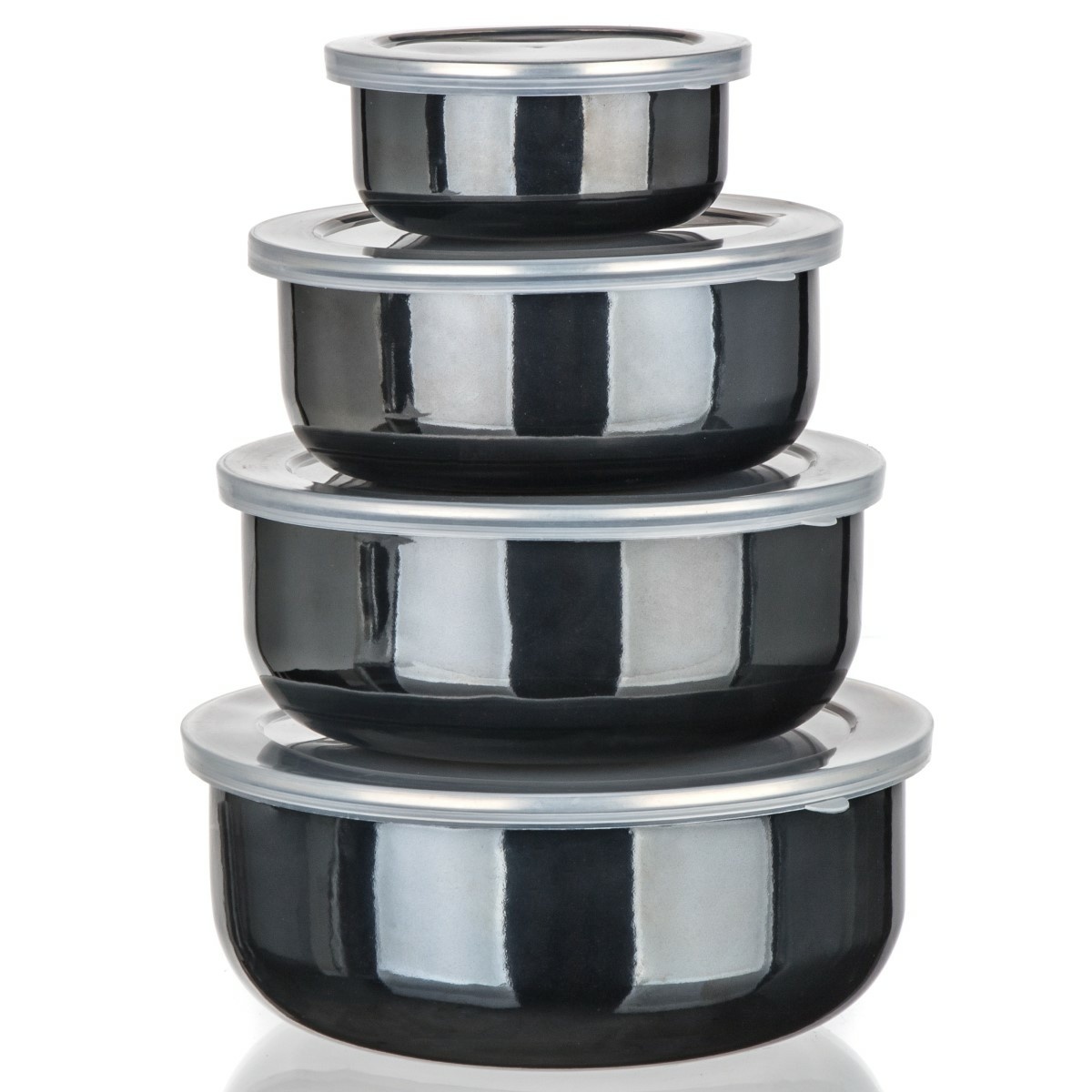 Banquet Súprava smaltovaných misiek METALLIC Black