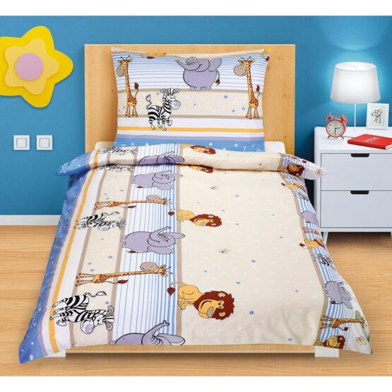 Bellatex Bavlnené obliečky Junior Safari modrá