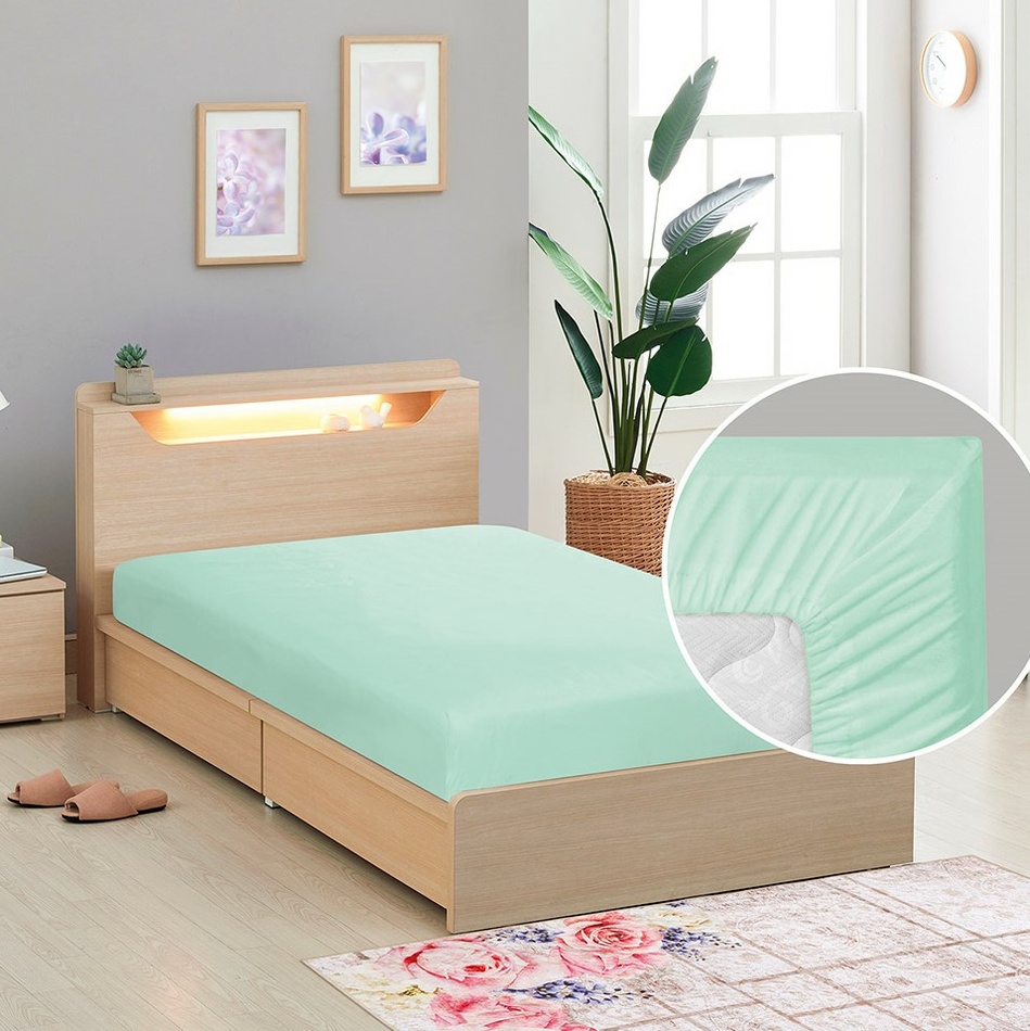 Bellatex Plátené prestieradlo s gumou mentol