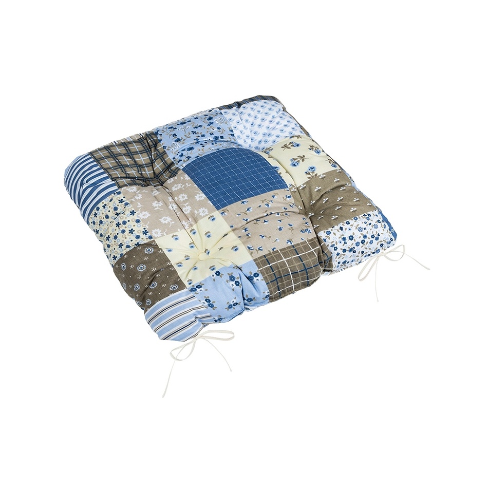 Bellatex Sedák Adela prešívaný Patchwork modrá