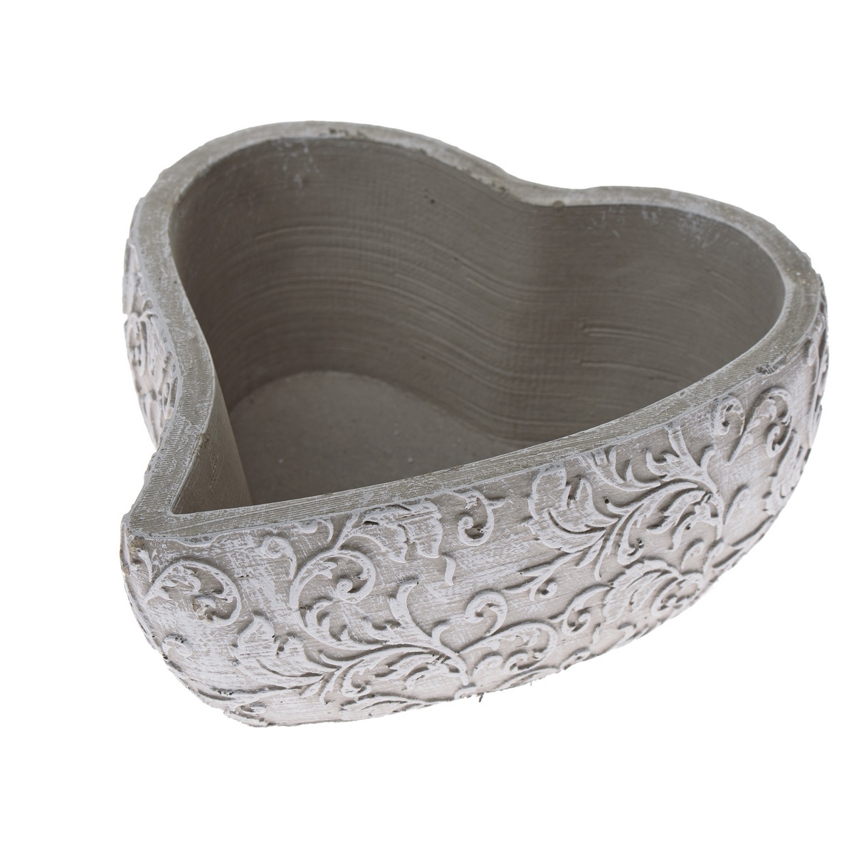 Betónový obal na kvetináč Lace heart sivá