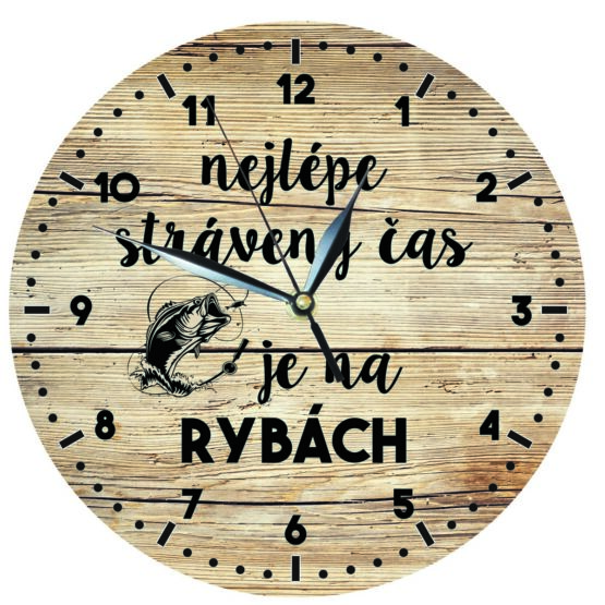 Bohemia Gifts Drevené hodiny - Pre rybárov