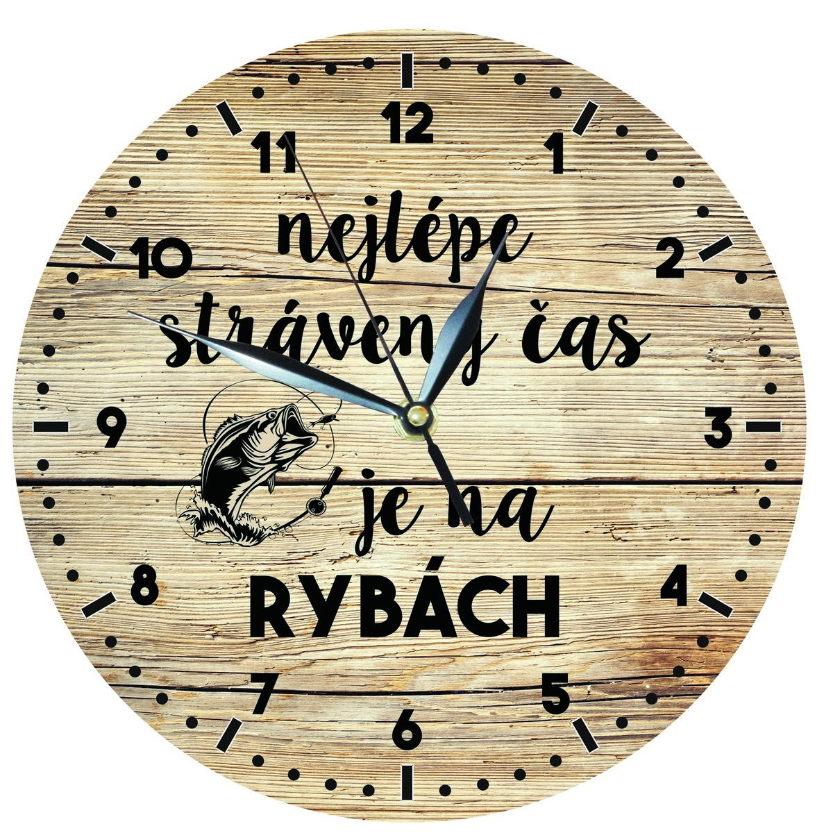 Bohemia Gifts Drevené hodiny - Pre rybárov