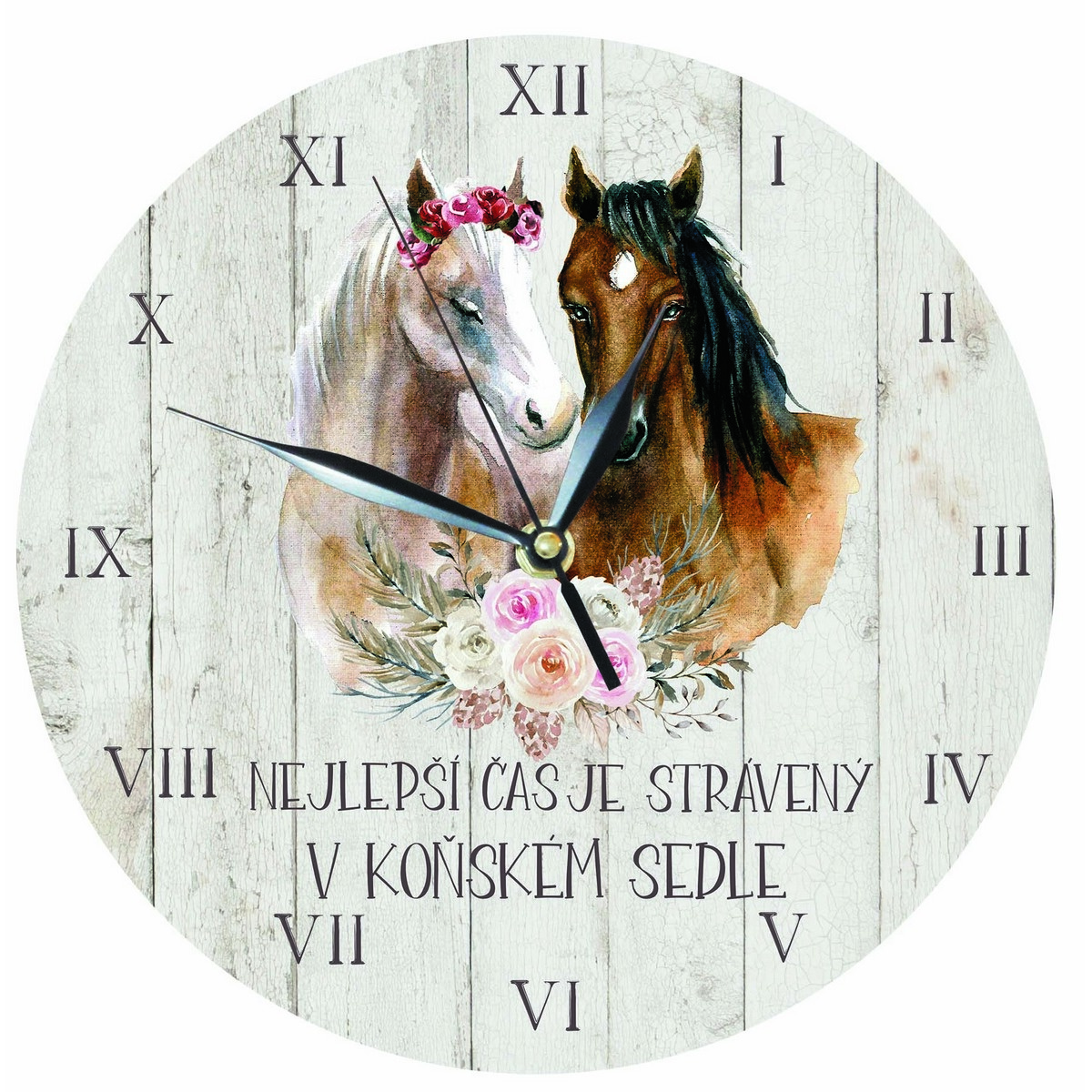 Bohemia Gifts Drevené hodiny - Pro milovníky koní