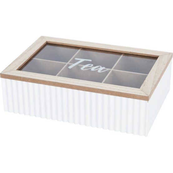 Box na čajové vrecká Stripes biela