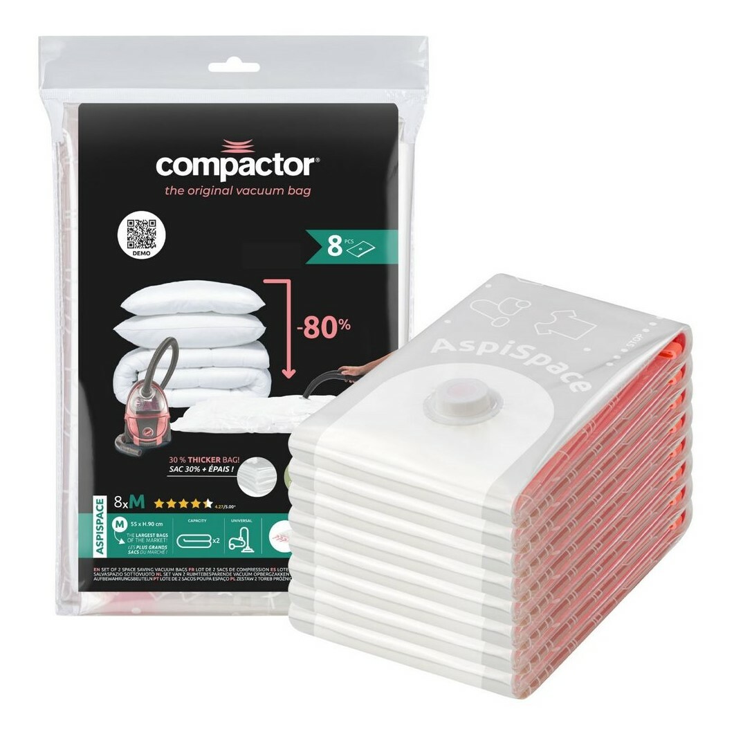 Compactor Set vákuových úložných vriec Aspispace M 6 ks