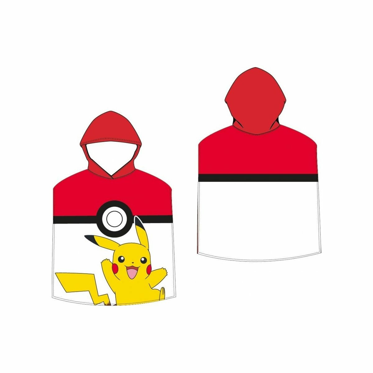 Detské pončo Pokémon Pokéball a Pikachu