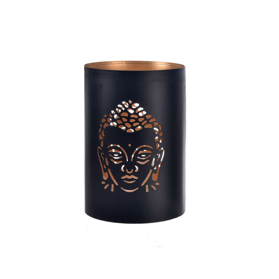 InDecor Kovový svietnik Buddha čierna