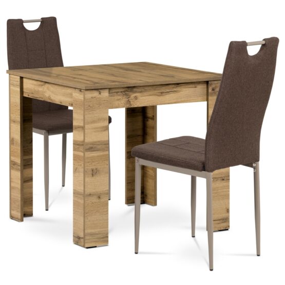 Jedálenský set z MDF s 2 hnedými stoličkami