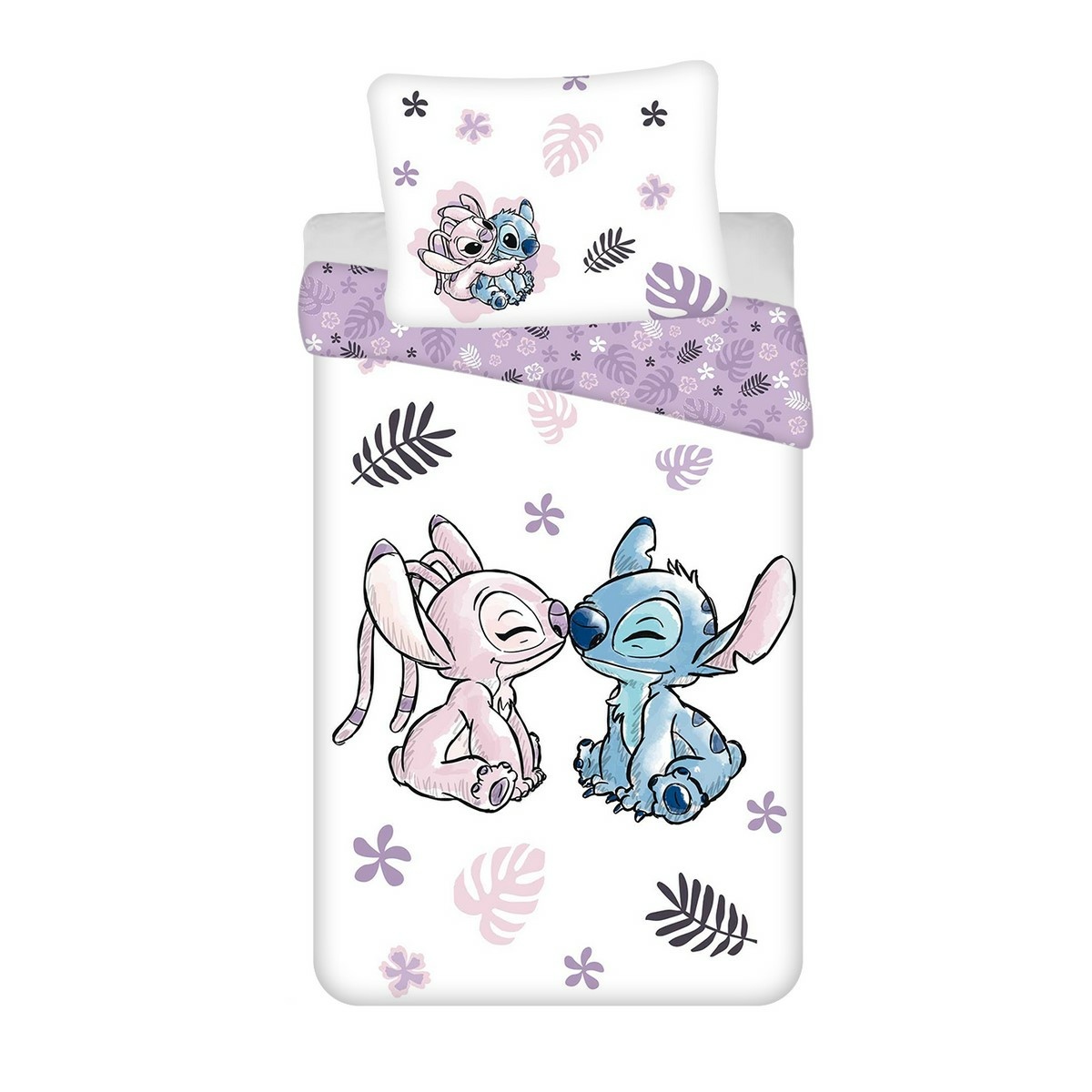 Jerry Fabrics Bavlnené obliečky Lilo and Stitch White