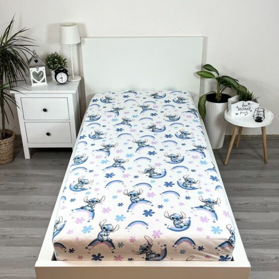 Jerry Fabrics Bavlnené prestieradlo Lilo and Stitch "Rainbow"