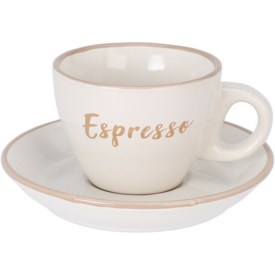 Kameninová šálka s podšálkou Espresso