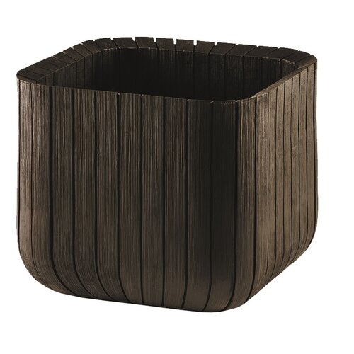Keter Plastový kvetináč Cube planter M hnedá