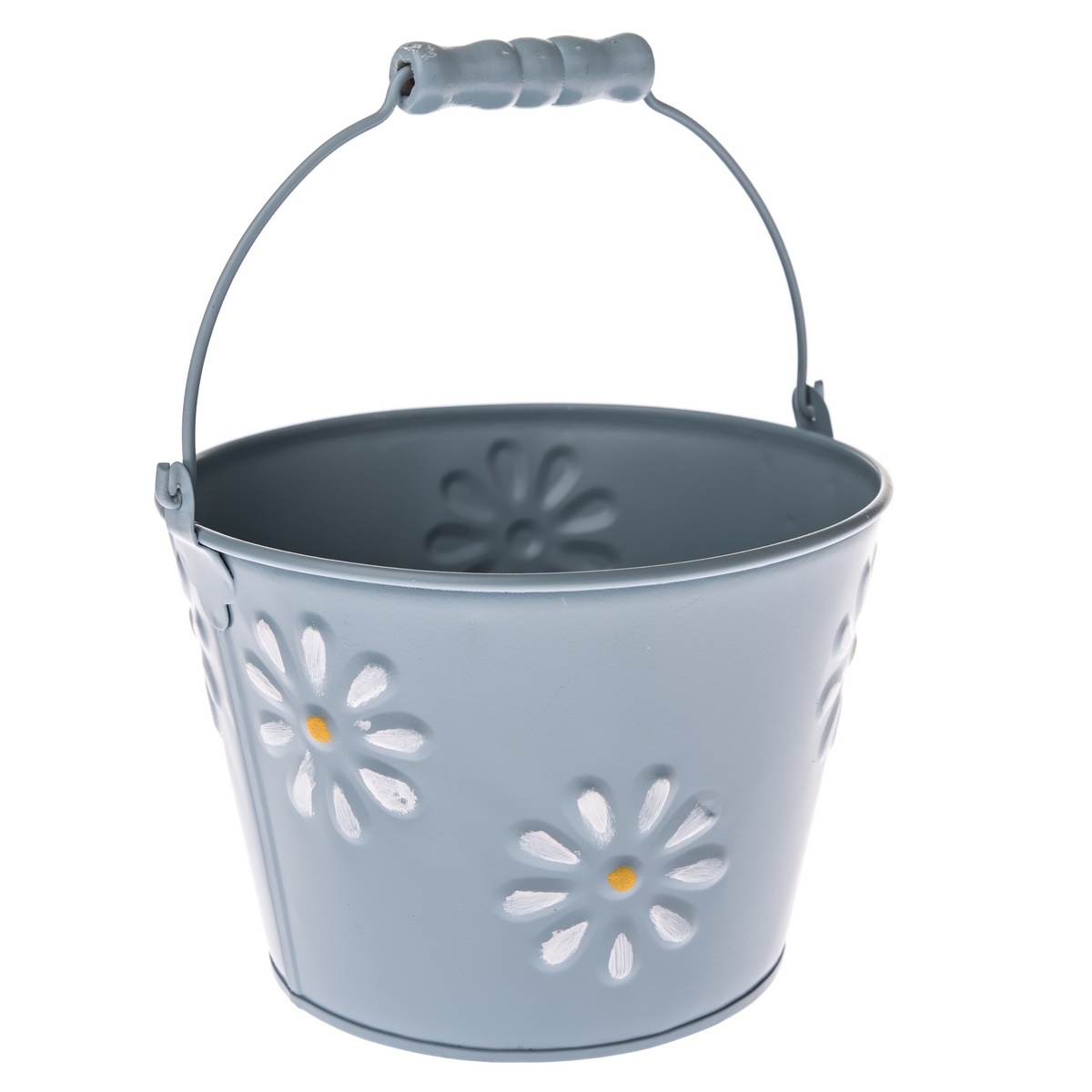 Kovový obal na kvetináč Flowers modrá