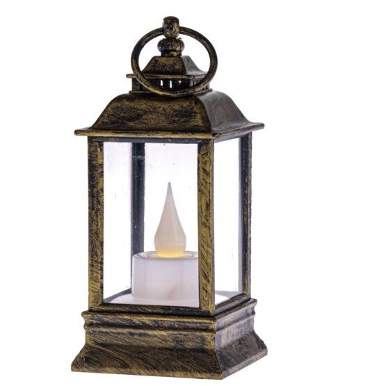 Lampáš s LED sviečkou Cremona medená