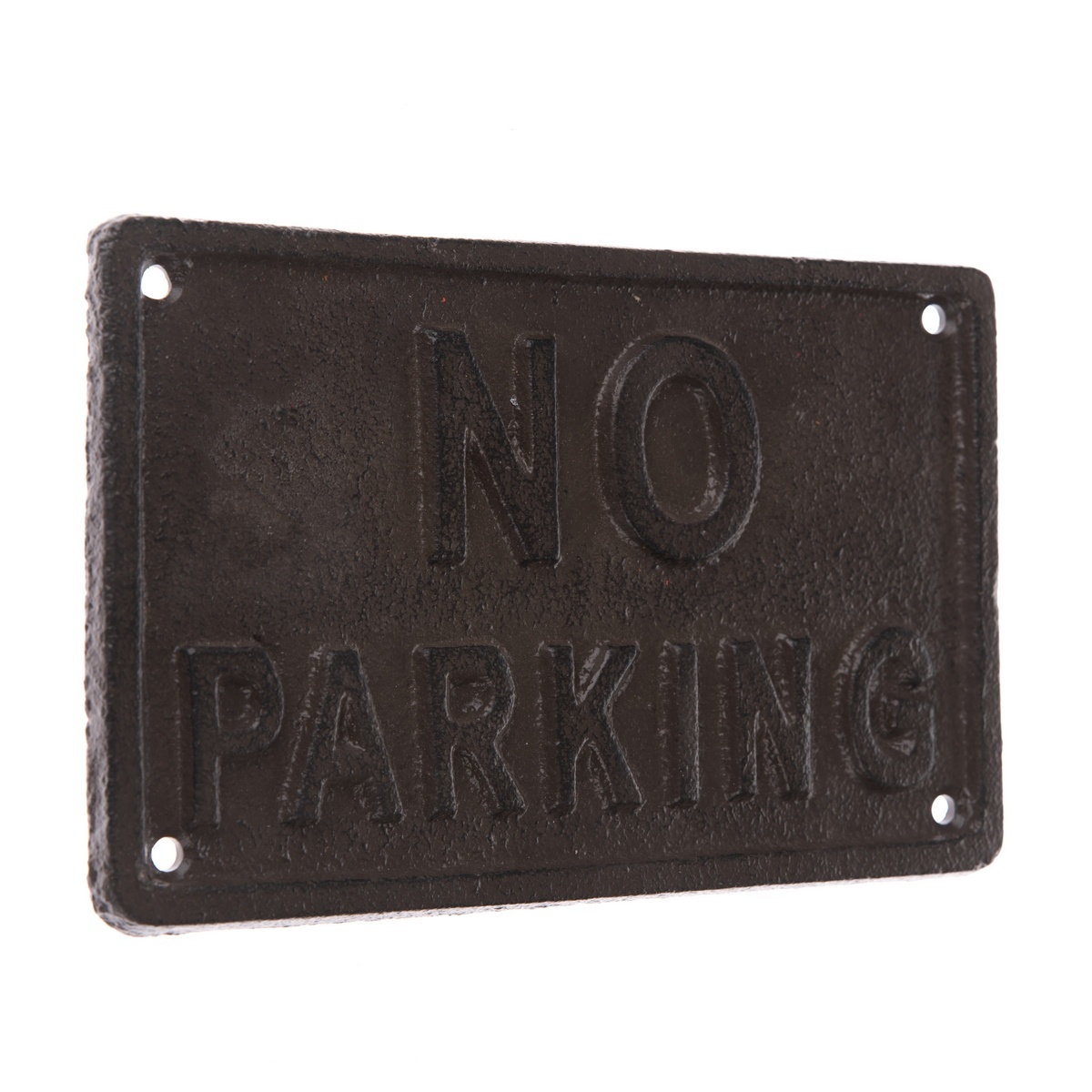 Liatinová dekorácia na stenu "NO PARKING" čierna