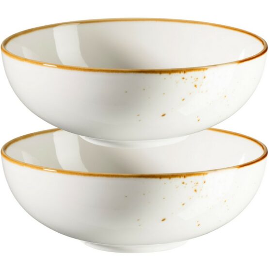 Mäser 2-dielna súprava misiek Pintar White hnedé bodky 22 cm