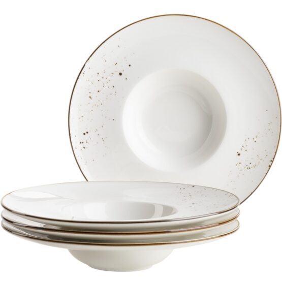 Mäser 4-dielna súprava gurmánskych tanierov Pintar White hnedé bodky 26 cm