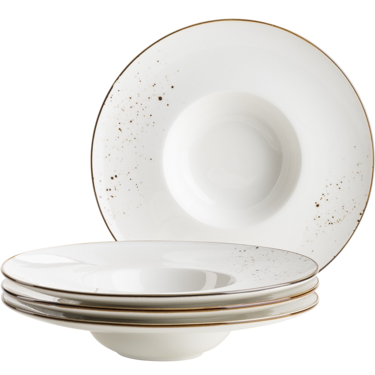 Mäser 4-dielna súprava gurmánskych tanierov Pintar White hnedé bodky 26 cm