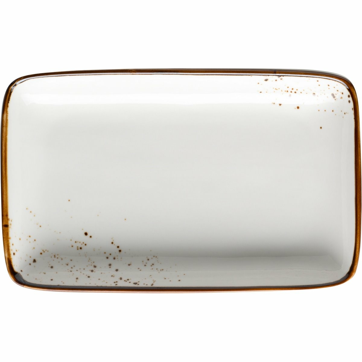 Mäser Obdĺžniková tácka Pintar White hnedé bodky 21 x 13 x 3 cm