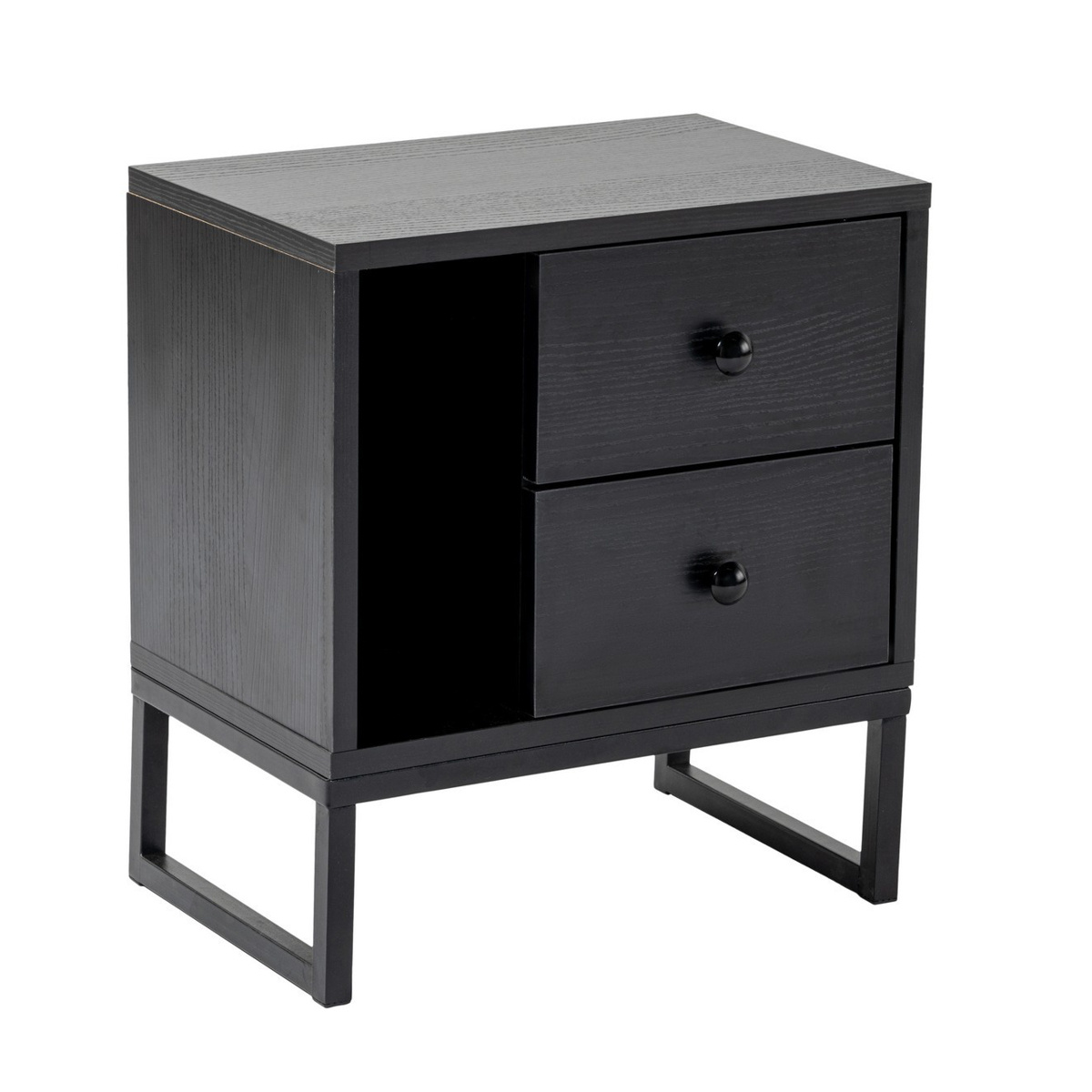 Nočný stolík Glimmer Wood Black